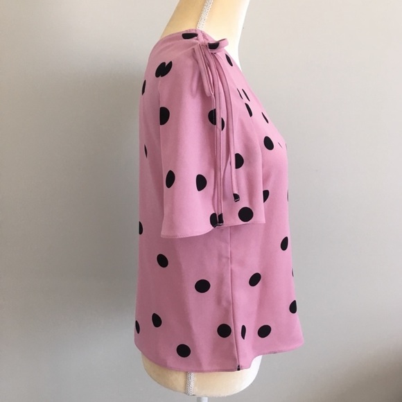 NWT Bar III Pink Midnight Dot One Shoulder Blouse - Picture 6 of 9